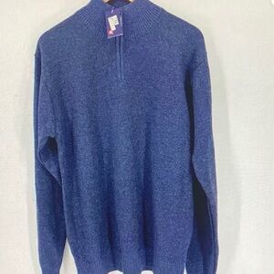 Men's Classic Navy Zip-Up Sweater